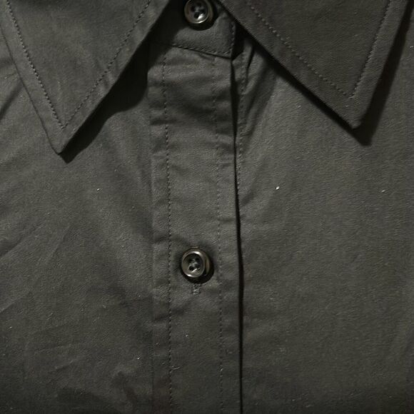 Ser.O.Ya M Lydia Open Back Button Up Boyfriend Shirt Solid Black Contemporary - Picture 6 of 8